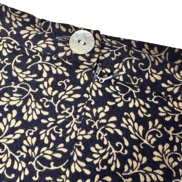 VTG 90s Talbots Dark Floral Midi Skirt Sz.6 Black Y2K Whimsigoth Boho Fairy - Picture 8 of 9